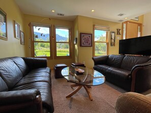 Mountain views abound from the west side of the house. 

