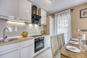 Kitchen and dining area