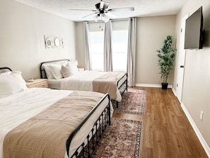 Love the natural light in this oversized bedroom