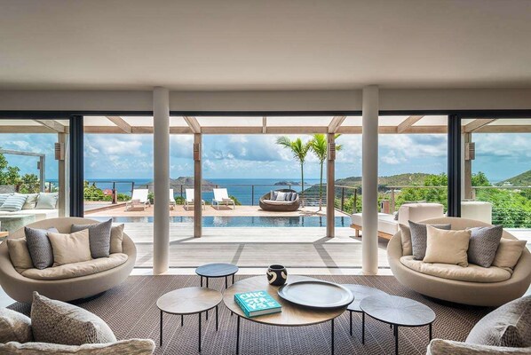 Living Room at WV ONE, Colombier, St. Barthelemy