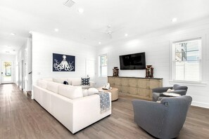 Stylish yet comfortable seating in Vista's first floor living room