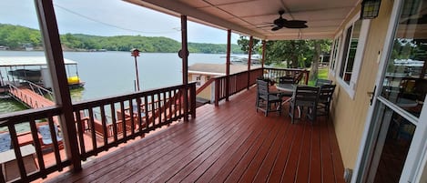 front porch with swing