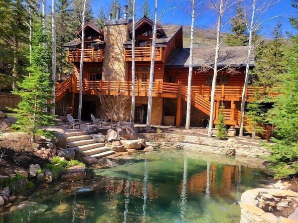 Cabin looking from spring fed pond