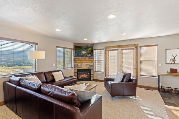 Living Room w/ Valley and Snowbasin Peak Views