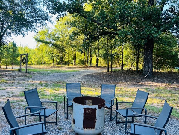 Unwind on a chilly day around this awesome fire pit area!