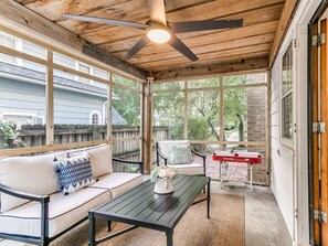 Covered porch located off the dining room.