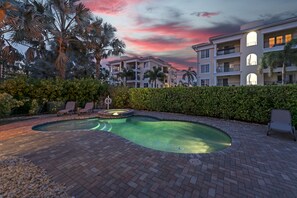 Evening View of Semi Private Pool.