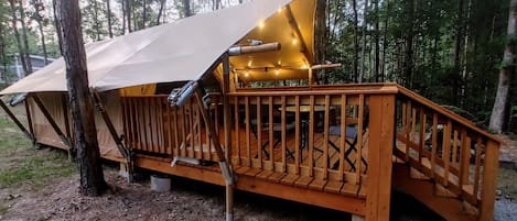 Glamping Tent with Covered Deck at Getaway on Ranger Creek (1176)