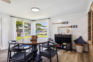 Great room for family game night! Or just watching the boats go by outside!
