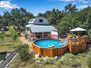 Barnhouse boasts of the perfect vacation with a private pool, attached deck, and beautiful views