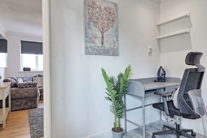 The dedicated workspace is a convenient nook where you can stay on top of your tasks.