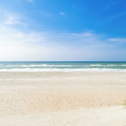 Beautiful wide white sandy beaches