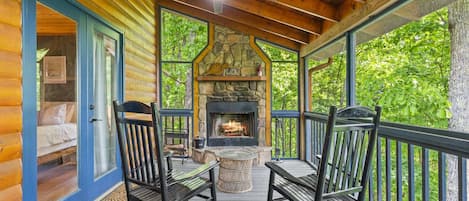 Cozy up by the fire on a cool evening!