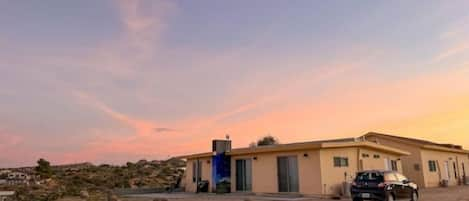 The Desert Star Home at dusk.  