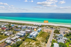 Aerial View of the Home's Proximity to the Beach