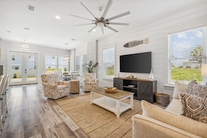 Living Area with Sleeper Sofa and Flat Screen TV