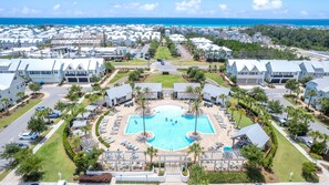 5,000 sq ft community pool that is heated October/November & March/April. Also features gas grilling cabanas.