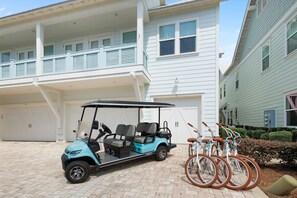 Complimentary 6-seater golf cart and 4 bikes.