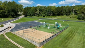Playground and sand volleyball!