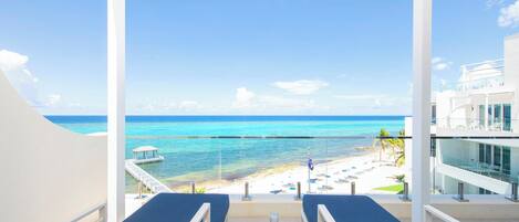 Private balcony overlooking the oceanfront.