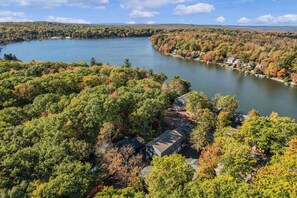 Elevated Elegance: Aerial View of Your Vacation Home Overlooking the Lake!