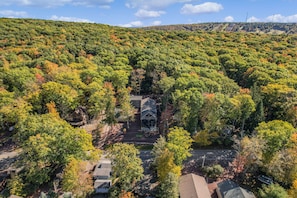 Nature's Grand Entrance: The Front View of Your Pocono Mountain Paradise.