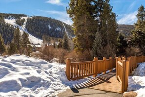 Walkway to mountain house base area