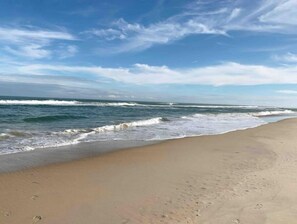 The beach.  2-3 minute walk through the sand dune.