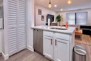 A sleek and modern sink to enhance your stay.