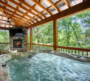 Our hot tub is perfectly placed to enjoy the beautiful surroundings 