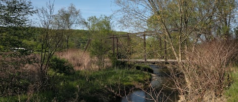 Historic metal truss bridge.