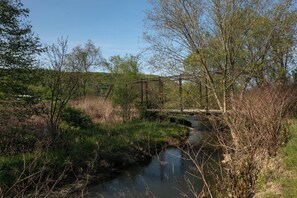 Historic metal truss bridge.