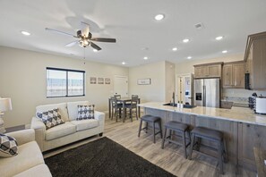 Living Room, Kitchen, and Dining