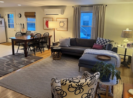 Living room and dining room