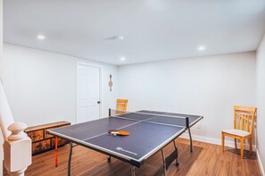 Challenge your friends to a game of table tennis
