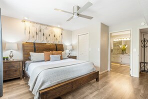 Master bedroom with King bed and patio access