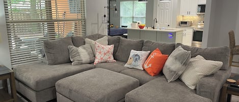 Living room sectional seats 6-8