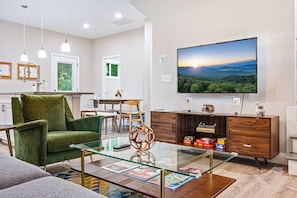 Our large Roku TV is ready for all your streaming needs. Not a fan of watching TV? Gather your friends for a thrilling (or comedic) game night instead!