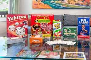 Game night central! Our living room is stocked with a variety of board games, ensuring every evening is filled with fun and laughter. Gather your friends and make unforgettable memories!