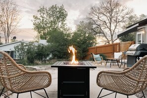 firepit in backyard