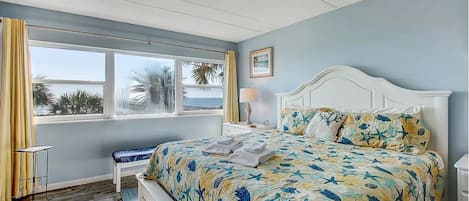 Primary Bedroom has an Ocean View and King Bed
