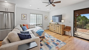 Stretch out and get comfy! There's ample room for everyone to enjoy an entertaining movie night.