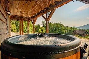 Soak in the hot tub after a day of skiing, hiking, and shopping