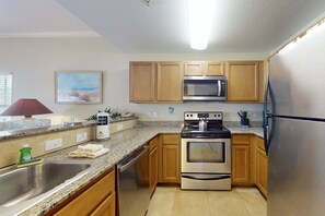 Fully Equipped Kitchen with Granite Counter Tops
