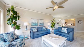 Living Room with Coastal Furnishings