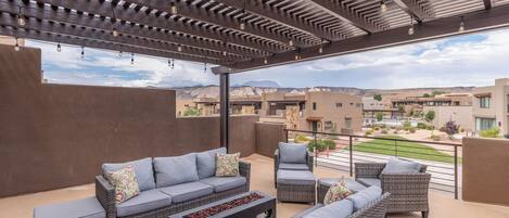 Balcony Patio Seating and Fire Pit