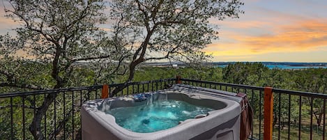 Soak up the breathtaking views from the hot tub