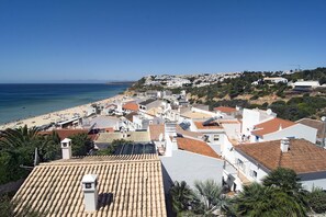 View of the village of Salema and the beach with the sea