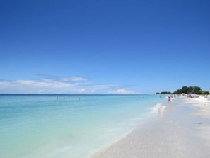 Turquoise water. This is the beach 6 blocks from the house.