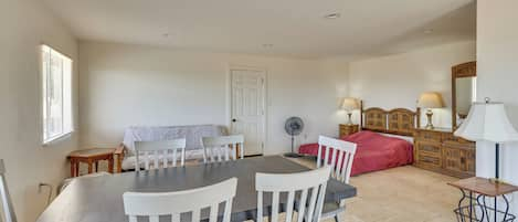 Perris Vacation Rental | Studio | 1BA | 800 Sq Ft | Stairs to Access